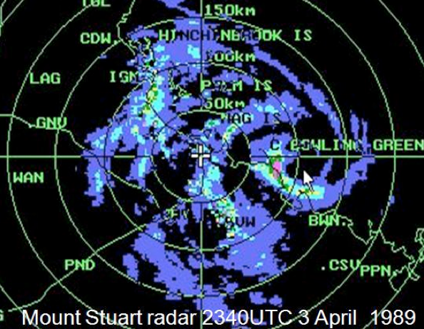 Cyclone Aivu - Radar Image 9.40am 4 April 1989